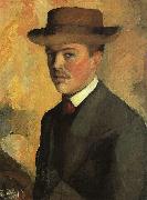 August Macke Self Portrait with Hat  qq USA oil painting reproduction